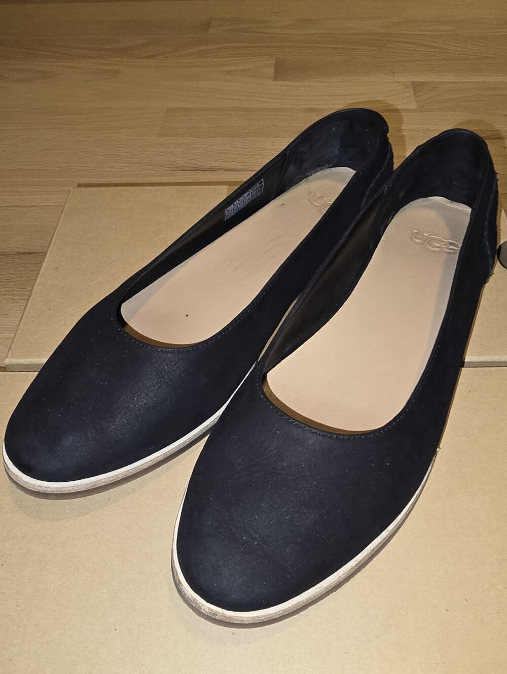 UGG Mesa Black Suede Flats Size 6.5